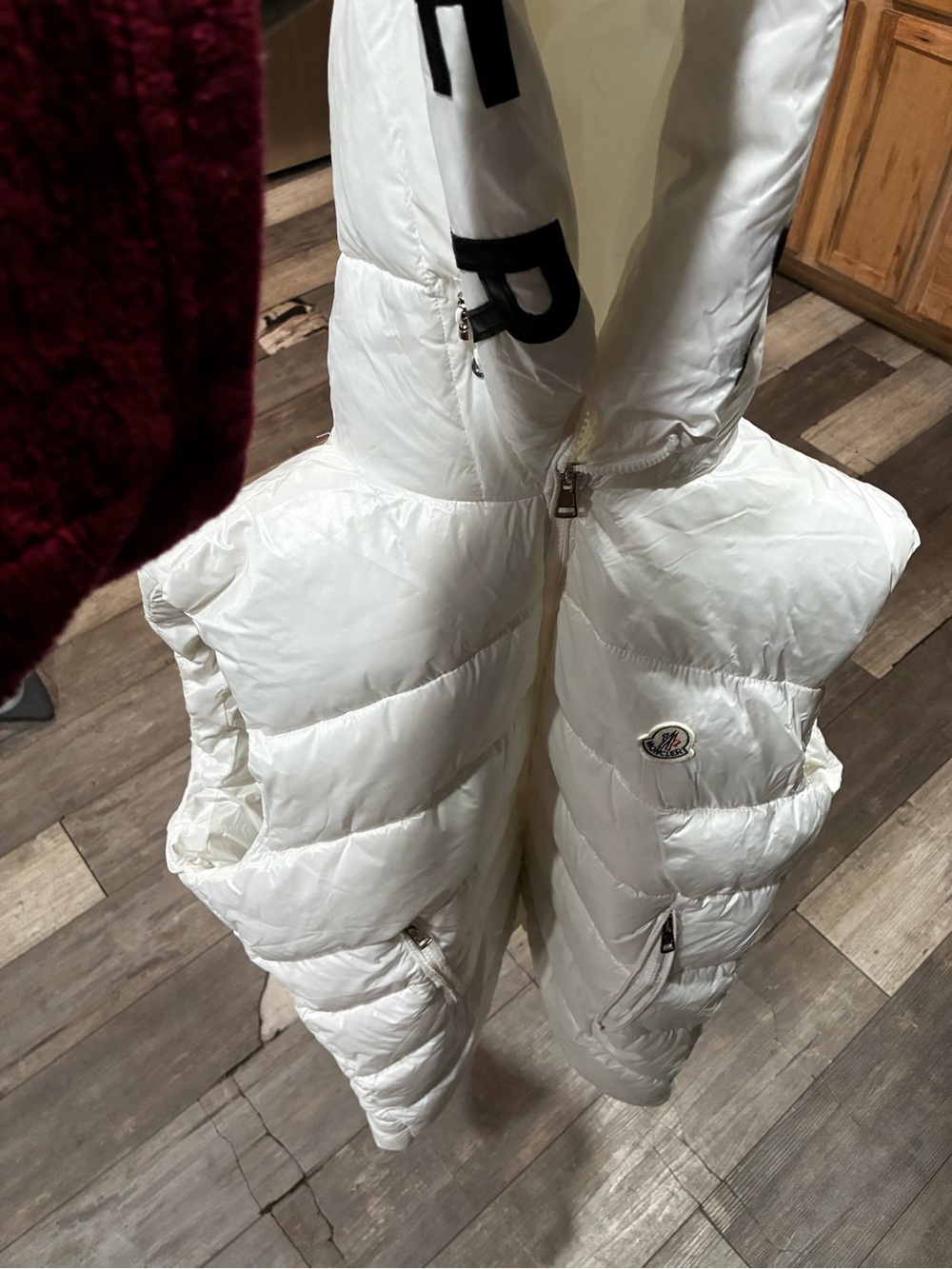 Moncler White Shiny Quilted Vest Panel
